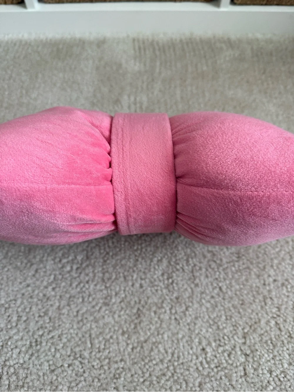 Pink Bow Shaped Accent Pillow (14”L)